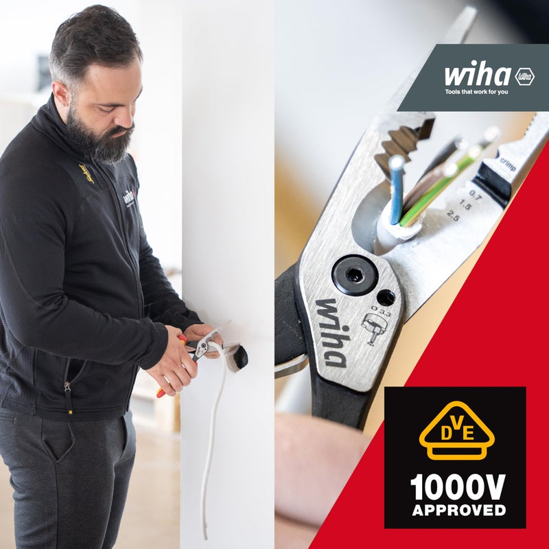 Wiha Multifunctional Pliers for Electricians 8-in-1 I Crimping  Stripping  Cutting  Gripping  Deburring  Bending  Screwing  Cutting Screws (45705) - Image 4